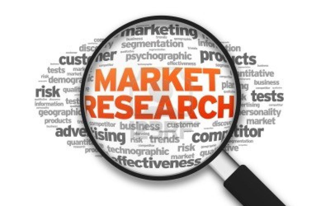 Magnifying glass highlighting Market Research